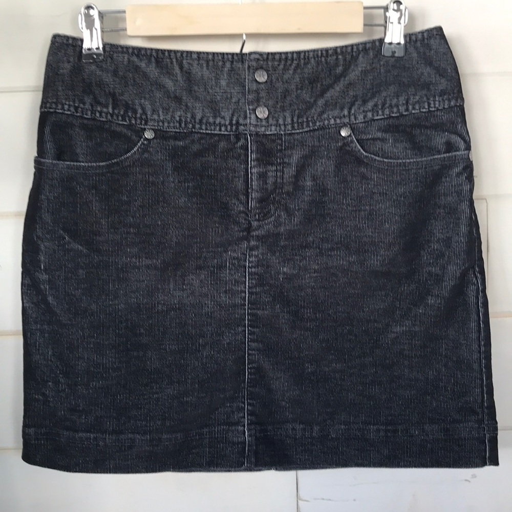 Athleta black corduroy mini skirt